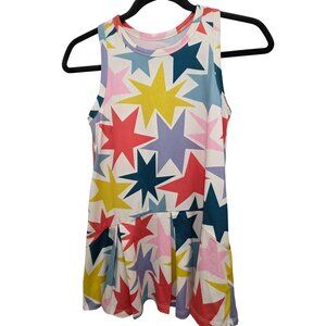 Hanna Andersson Girls Sleeveless Star Print Dress 120 Cm Us 6-7 Recycled Polyest